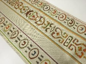 抽象草花模様織出し名古屋帯